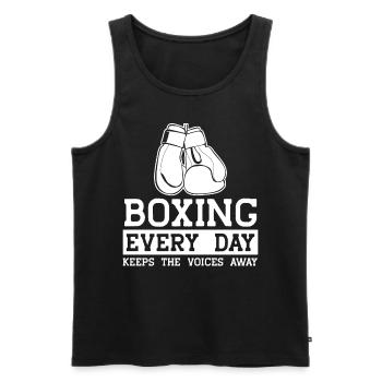 Gants de boxe boxeur Boxe amateur - Débardeur bio Premium Homme - noir - Devant - Michal (187cm)