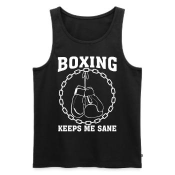 Boxer Puncher Boxing Gloves - Männer Premium Bio Tank Top - Schwarz - Vorne - Michal (187cm)