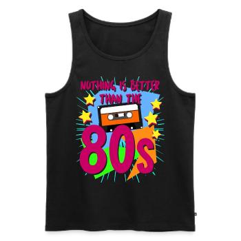 80s Party 1980's Retro - Men's Premium Organic Tank Top - black - Front - Michal (187cm)