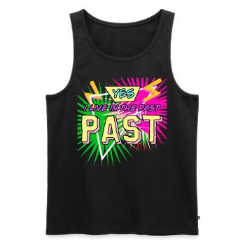 1980's Retro 80s Disco - Men's Premium Organic Tank Top - black - Front - Michal (187cm)