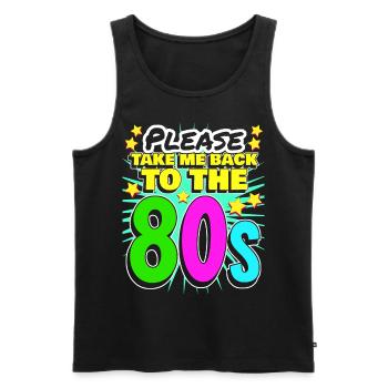 80s 1980's Party Retro - Men's Premium Organic Tank Top - black - Front - Michal (187cm)