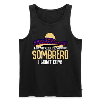 Mexique Sombrero Mexicains Mexicains - Débardeur bio Premium Homme - noir - Devant - AI Model Male 178 light (178cm)