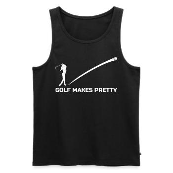 Jolie fille de golf - Débardeur bio Premium Homme - noir - Devant - AI Model Male 178 light (178cm)