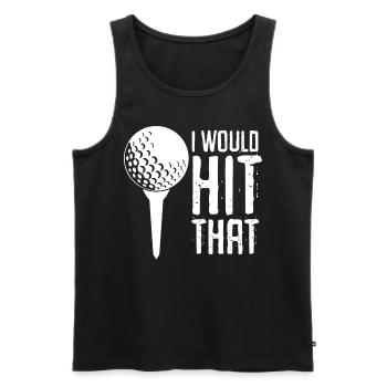 Balle de golf de club de golf - Débardeur bio Premium Homme - noir - Devant - Michal (187cm)