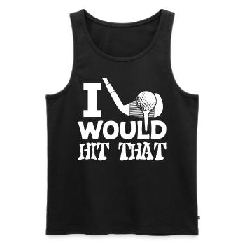 Golf Ball Golfer Golf Club - Men's Premium Organic Tank Top - black - Front - Michal (187cm)