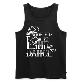 Line Dance Country Music Line Dancing - Männer Premium Bio Tank Top - Schwarz - Vorne - AI Model Male 178 light (178cm)