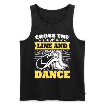 Line Dance Country Music - Männer Premium Bio Tank Top - Schwarz - Vorne - AI Model Male 178 light (178cm)