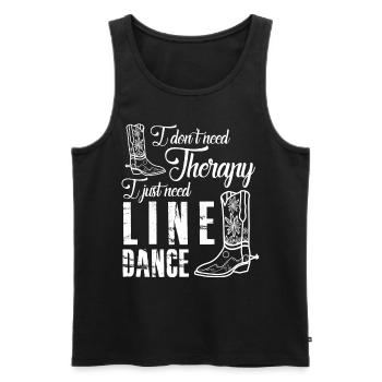 Line Dance Cowboy Country Music - Männer Premium Bio Tank Top - Schwarz - Vorne - AI Model Male 178 light (178cm)