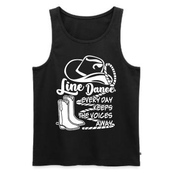 Line Dance - Männer Premium Bio Tank Top - Schwarz - Vorne - AI Model Male 178 light (178cm)