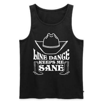 Line Dance Country Music Cowboy - Männer Premium Bio Tank Top - Schwarz - Vorne - AI Model Male 178 light (178cm)