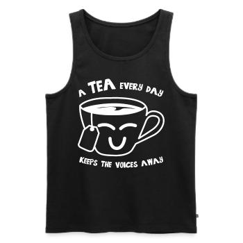 Tea Bag Teapot Tea Cup - Men's Premium Organic Tank Top - black - Front - AI Model Male 178 light (178cm)