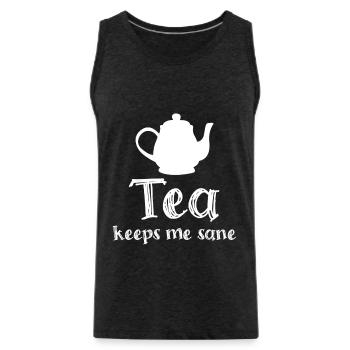 Théière Tasse à thé Sachet de thé - Débardeur bio Premium Homme - charbon - Devant - Alexander (188cm)