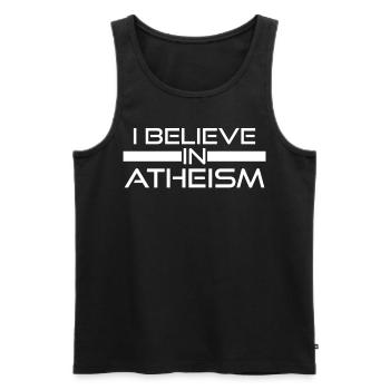 Atheist Agnostic Non-Believer Atheism - Männer Premium Bio Tank Top - Schwarz - Vorne - AI Model Male 178 light (178cm)