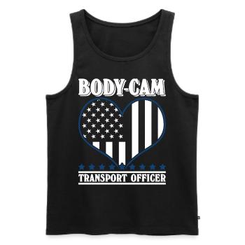 Police Body-Cam Policier - Débardeur bio Premium Homme - noir - Devant - Michal (187cm)