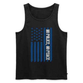 Police Officer USA Flag Patriotism - Männer Premium Bio Tank Top - Schwarz - Vorne - Michal (187cm)