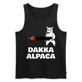 Dakka Alpaca - Männer Premium Bio Tank Top - Schwarz - Vorne - Michal (187cm)