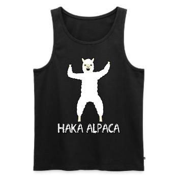 Haka Alpaca - Männer Premium Bio Tank Top - Schwarz - Vorne - Michal (187cm)