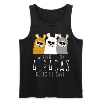Alpacas Sunglasses Alpaca - Männer Premium Bio Tank Top - Schwarz - Vorne - Michal (187cm)