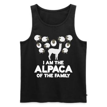 Alpaca and Sheep Family - Männer Premium Bio Tank Top - Schwarz - Vorne - Michal (187cm)