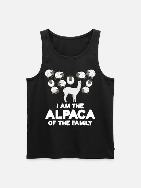 Alpaca and Sheep Family - Men's Premium Organic Tank Top - black