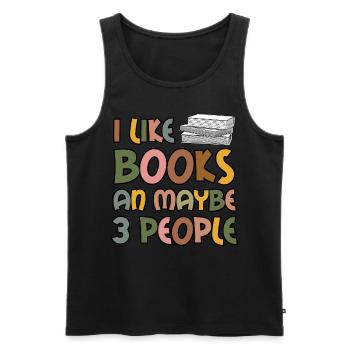 Reading Book Read Books Bookworm - Men's Premium Organic Tank Top - black - Front - Michal (187cm)