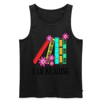 Reading Books Book Bookworm Read - Men's Premium Organic Tank Top - black - Front - Michal (187cm)