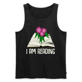 Reading Books Book Bookworm - Männer Premium Bio Tank Top - Schwarz - Vorne - Michal (187cm)