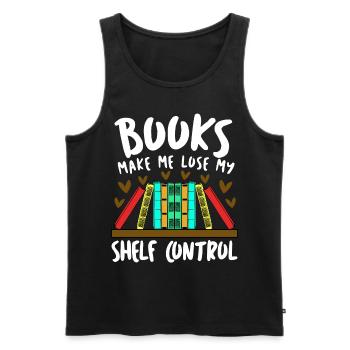 Reading Books Book Shelf Bookworm - Männer Premium Bio Tank Top - Schwarz - Vorne - Michal (187cm)