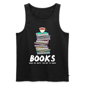 Books Reading Book Tea Cup Bookworm - Männer Premium Bio Tank Top - Schwarz - Vorne - Michal (187cm)