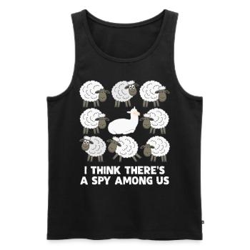 Alpaga Spy Sheep Alpagas - Débardeur bio Premium Homme - noir - Devant - AI Model Male 178 light (178cm)