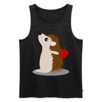 Hedgehog with Apple Hedgehogs - Men's Premium Organic Tank Top - black - Front - AI Model Male 178 light (178cm)