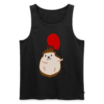 Hedgehog Red Balloon Hedgehogs - Men's Premium Organic Tank Top - black - Front - AI Model Male 178 light (178cm)