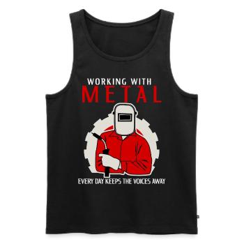 Metal Work Welder Blacksmith Metalworker - Men's Premium Organic Tank Top - black - Front - AI Model Male 178 light (178cm)