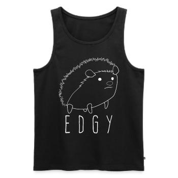 Hedgehog Edgy Hedgehogs - Men's Premium Organic Tank Top - black - Front - AI Model Male 178 light (178cm)