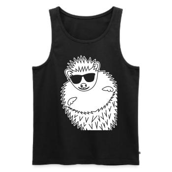 Hedgehog with Sunglasses Hedgehogs - Men's Premium Organic Tank Top - black - Front - AI Model Male 178 light (178cm)