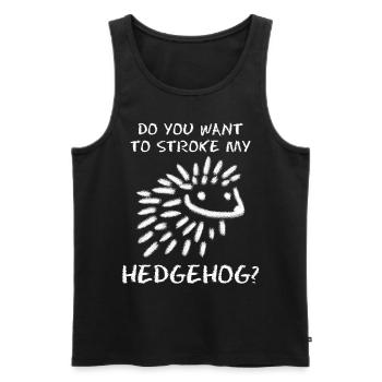 Hedgehog Joke Hedgehogs - Men's Premium Organic Tank Top - black - Front - AI Model Male 178 light (178cm)