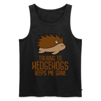 Hedgehog Funny Hedgehogs - Men's Premium Organic Tank Top - black - Front - AI Model Male 178 light (178cm)