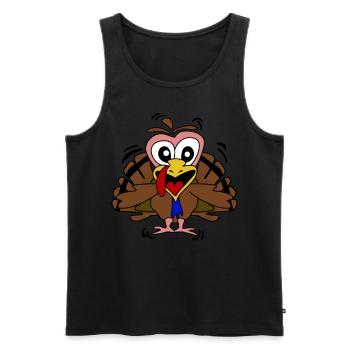 Dindes folles de Thanksgiving à la dinde - Débardeur bio Premium Homme - noir - Devant - Michal (187cm)