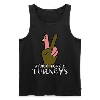 Peace Thanksgiving Turkeys Turkey - Männer Premium Bio Tank Top - Schwarz - Vorne - Michal (187cm)