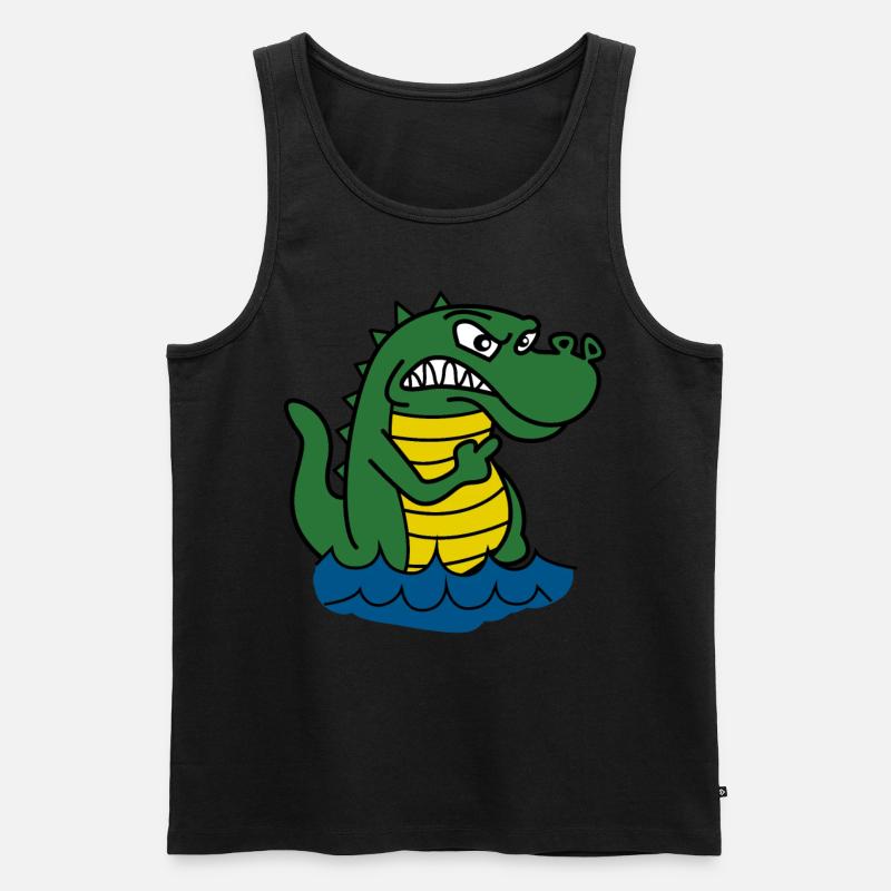 Alligators Grumpy Alligator - Men's Premium Organic Tank Top - black