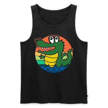 Alligators Retro Alligator - Men's Premium Organic Tank Top - black - Front - Michal (187cm)
