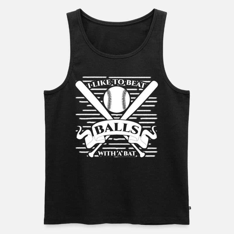 Battes de baseball et baseball - Débardeur bio Premium Homme - noir