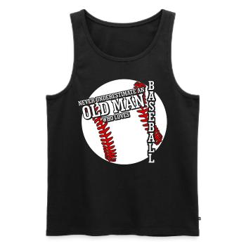 Baseball pour les vieux hommes - Débardeur bio Premium Homme - noir - Devant - Michal (187cm)