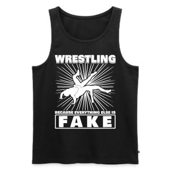 Wrestler Fake Wrestling - Männer Premium Bio Tank Top - Schwarz - Vorne - AI Model Male 178 light (178cm)