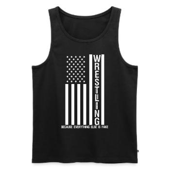 Wrestling Fake Wrestler - Männer Premium Bio Tank Top - Schwarz - Vorne - AI Model Male 178 light (178cm)