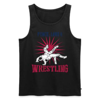 Wrestling Joke Wrestler - Männer Premium Bio Tank Top - Schwarz - Vorne - AI Model Male 178 light (178cm)