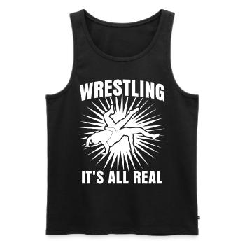 Wrestling Real Wrestler - Männer Premium Bio Tank Top - Schwarz - Vorne - AI Model Male 178 light (178cm)