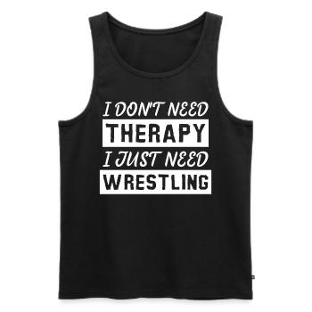 Wrestler Therapy Wrestling - Männer Premium Bio Tank Top - Schwarz - Vorne - AI Model Male 178 light (178cm)