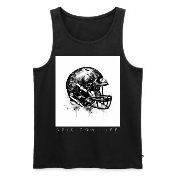 Gridiron Football American Game Touchdown Helmet - Men's Premium Organic Tank Top - black - Front - Michal (187cm)