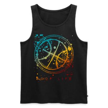 Colorful Hoop Basketball Player Ball Graphic - Men's Premium Organic Tank Top - black - Front - Michal (187cm)